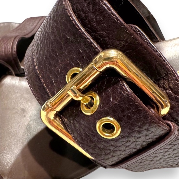 United Nude Loop Hi Sandals – Brown Leather with Gold Buckle – Size 39 - Picture 4 of 10